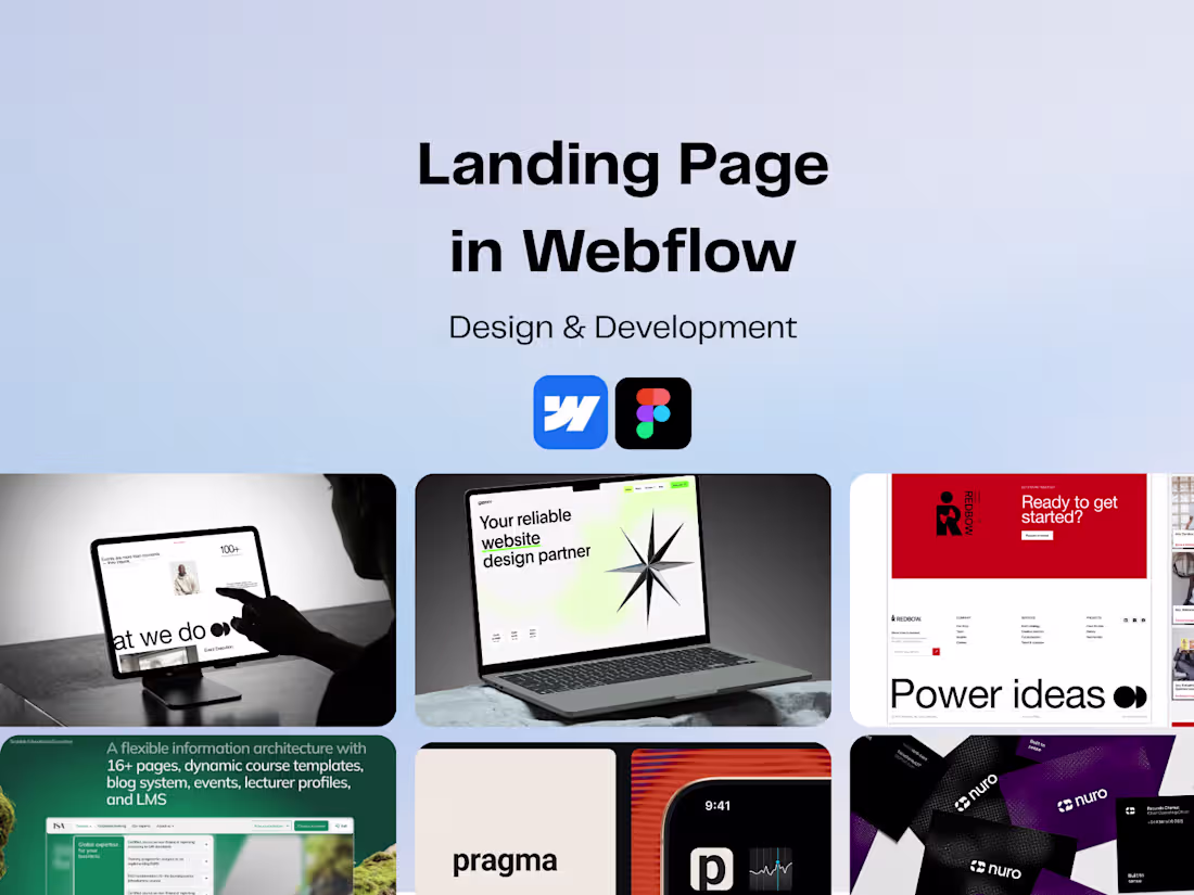 Cover image for Landing page in Webflow - Design and development