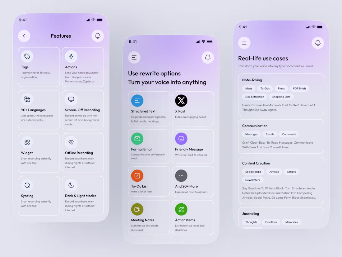 Cover image for AI Voice Notes App UI