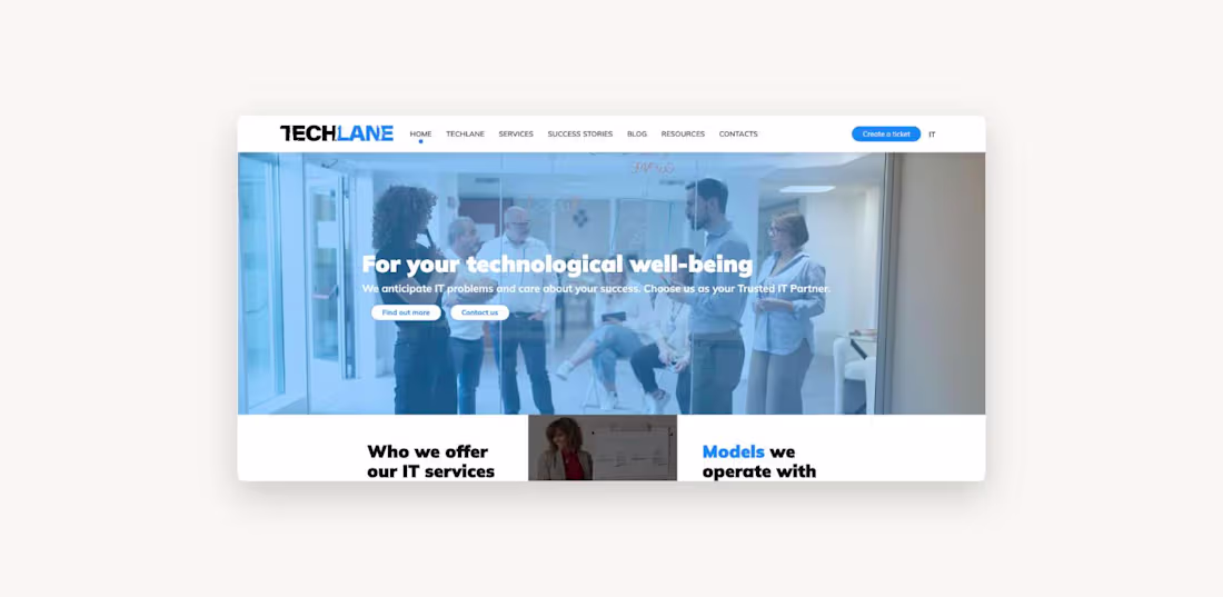 Cover image for Bilingual corporate website for Techlane,