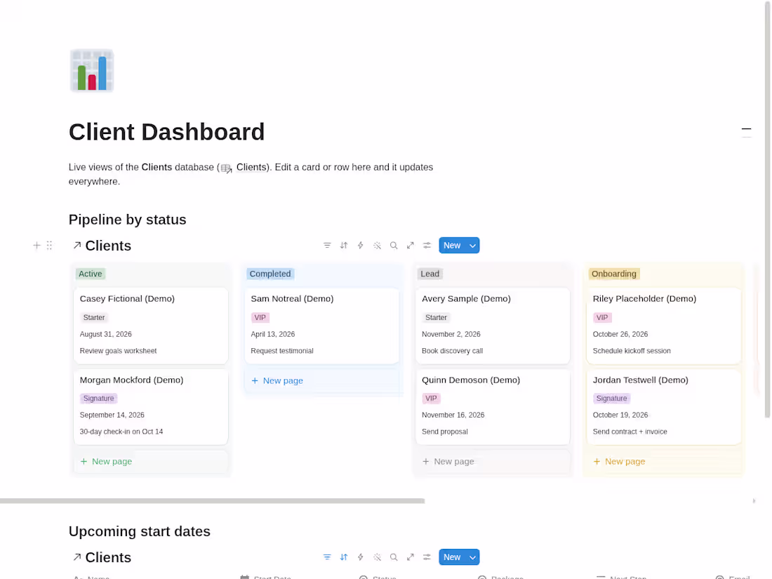 Cover image for Notion Client Onboarding Template for Consultants