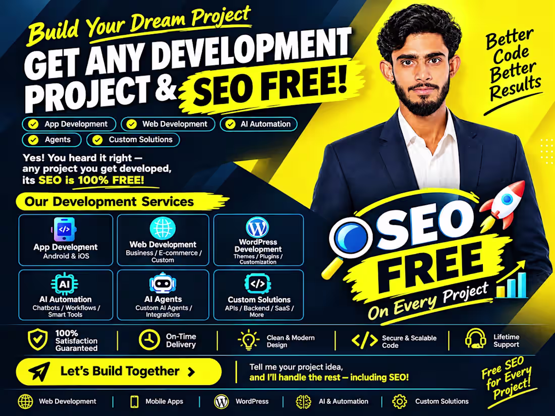 Cover image for Custom WordPress Web Development + FREE SEO