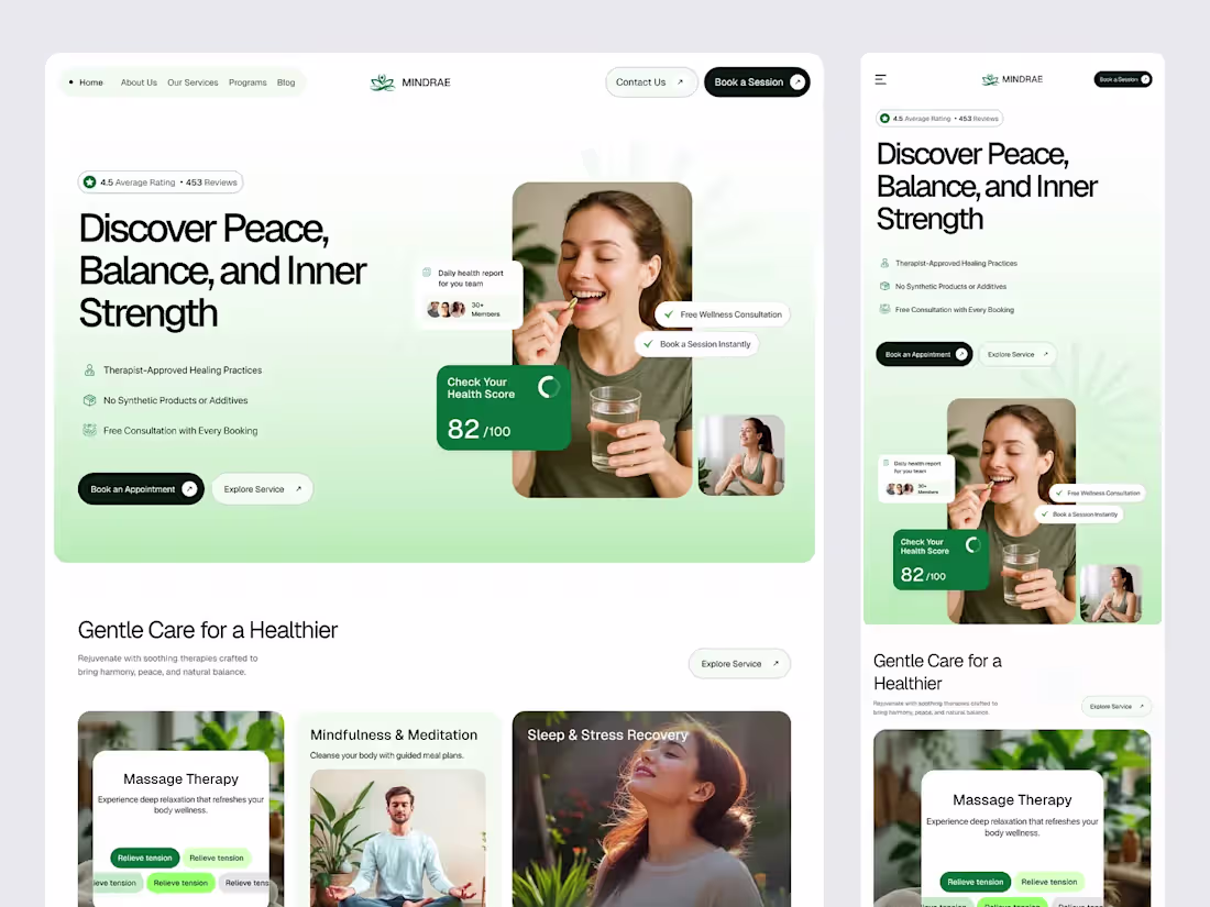 Cover image for Modern wellness landing page
