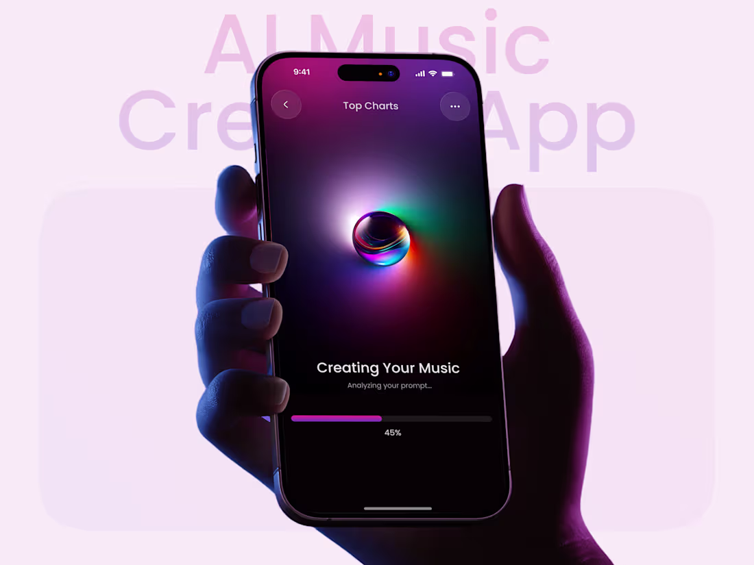 Cover image for AI Music Generator App UI/UX