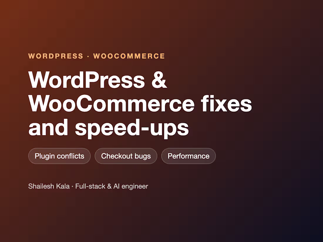 Cover image for WordPress & WooCommerce Fixes and Speed-Ups