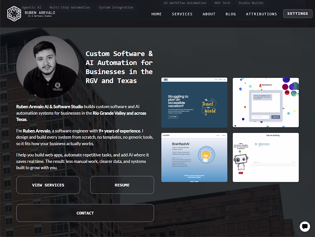 Cover image for Custom Software & AI Automation Studio Website