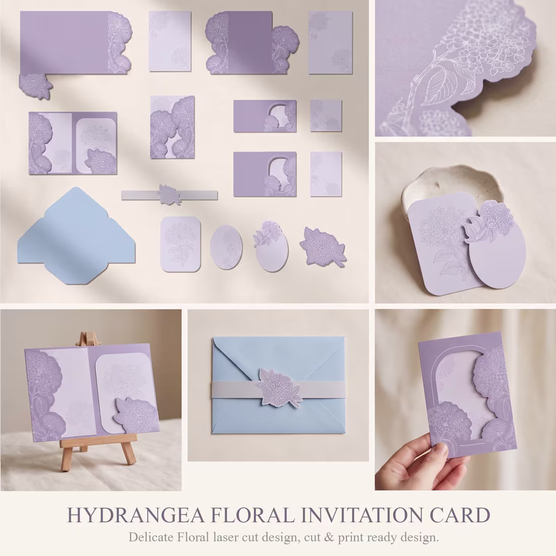Cover image for Hydrangea Floral Invitation Card Suite