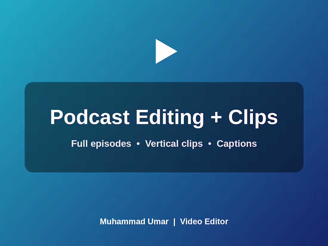 Cover image for Podcast Editing + Short Clips for Social Media