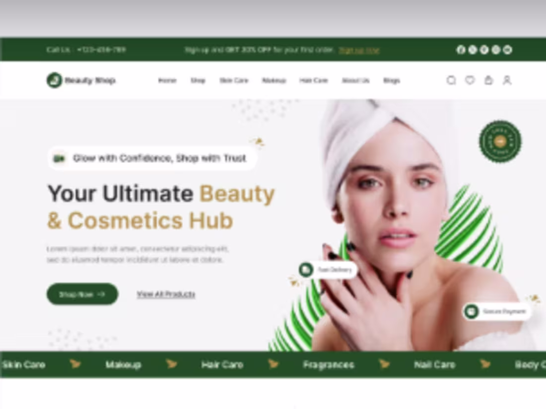 Cover image for Beauty E-commerce Website Design