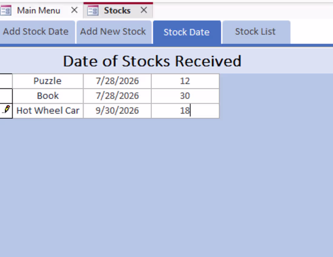 Cover image for This is the stock inventory