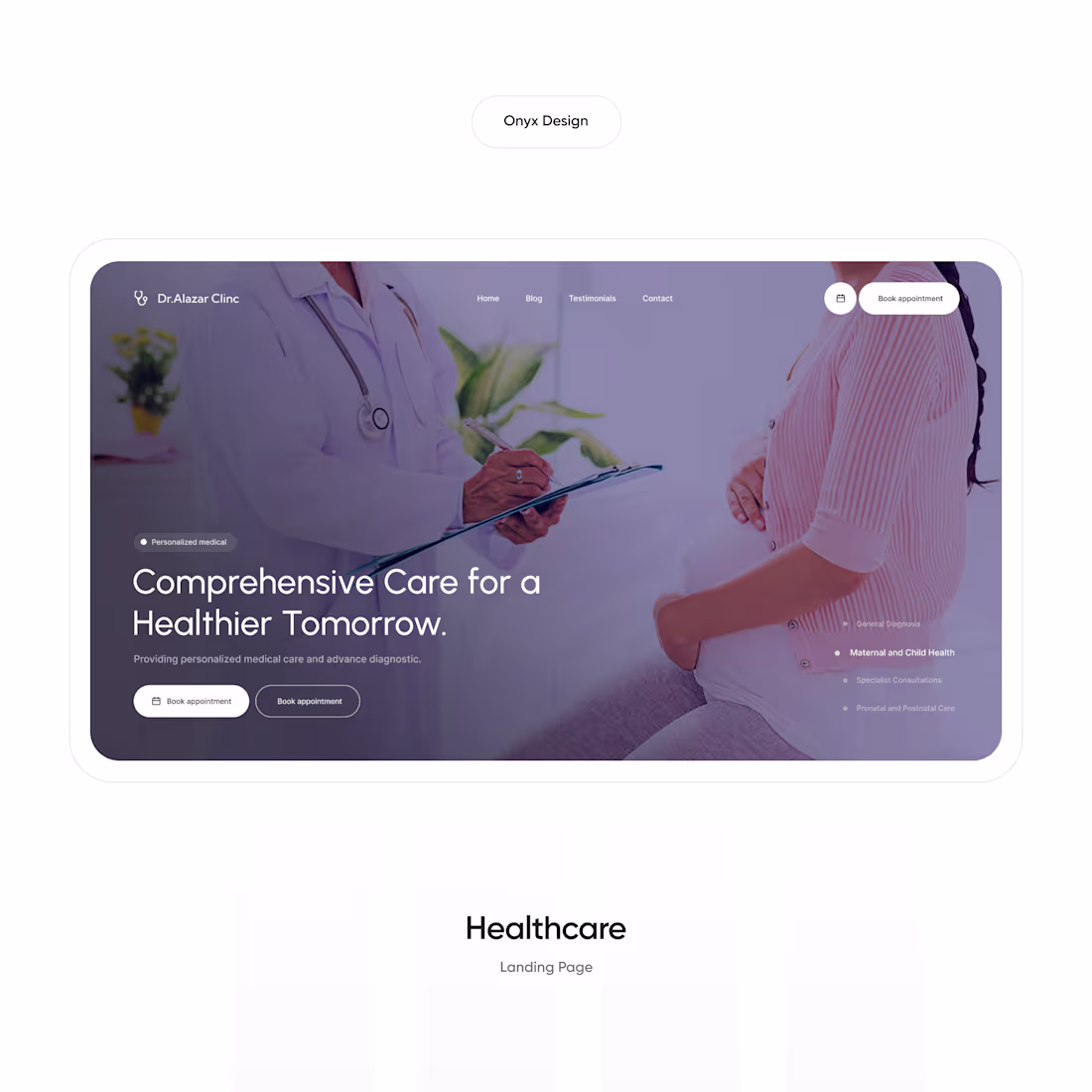 Cover image for Landing Page for health industry