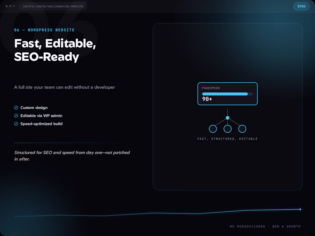 Cover image for Custom WordPress Website - Fast, Editable, SEO-Ready