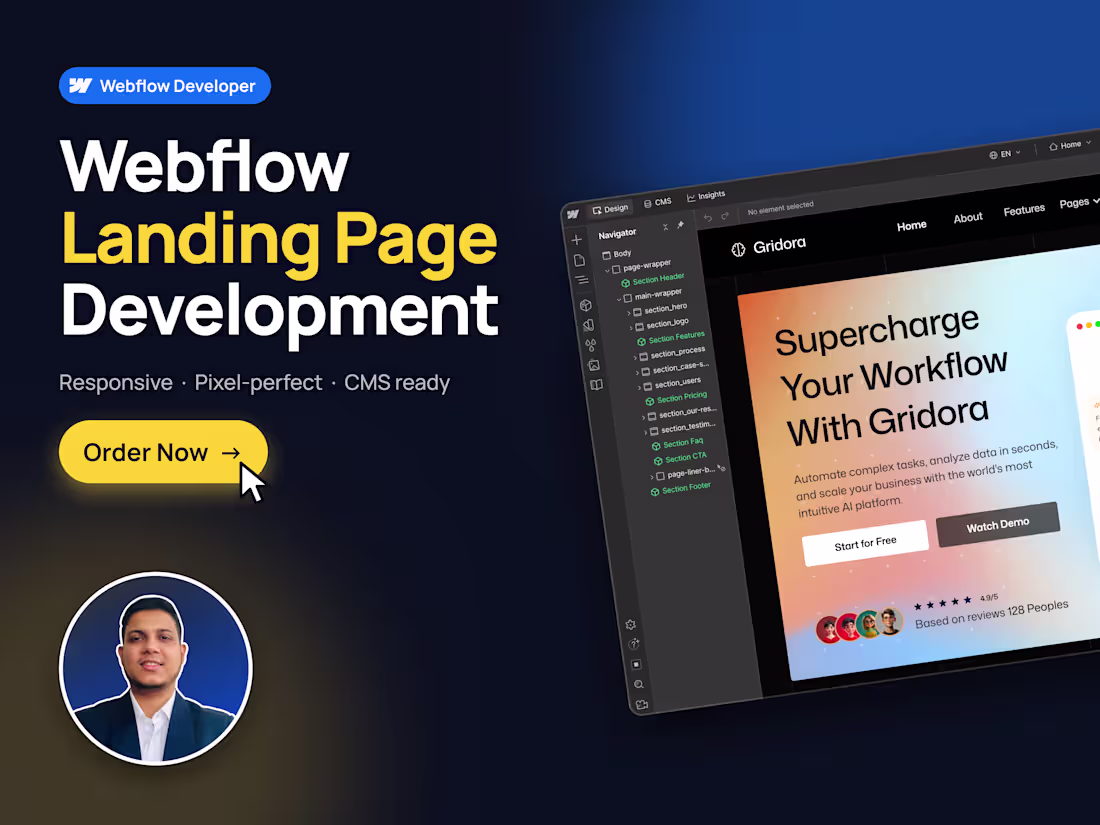 Cover image for Webflow Landing Page Development