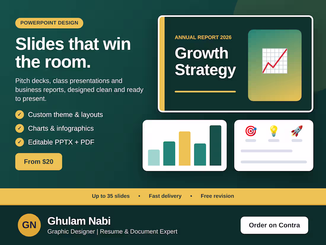 Cover image for I will design a professional PowerPoint presentation