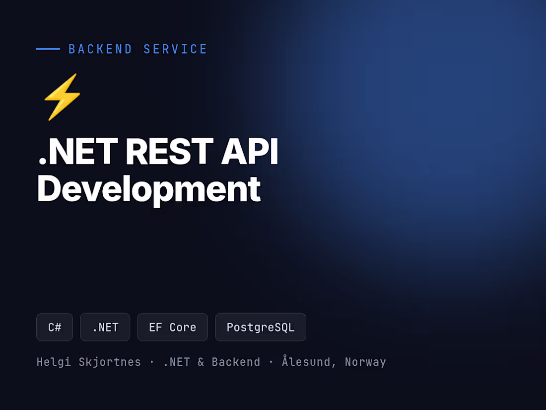 Cover image for .NET REST API Development