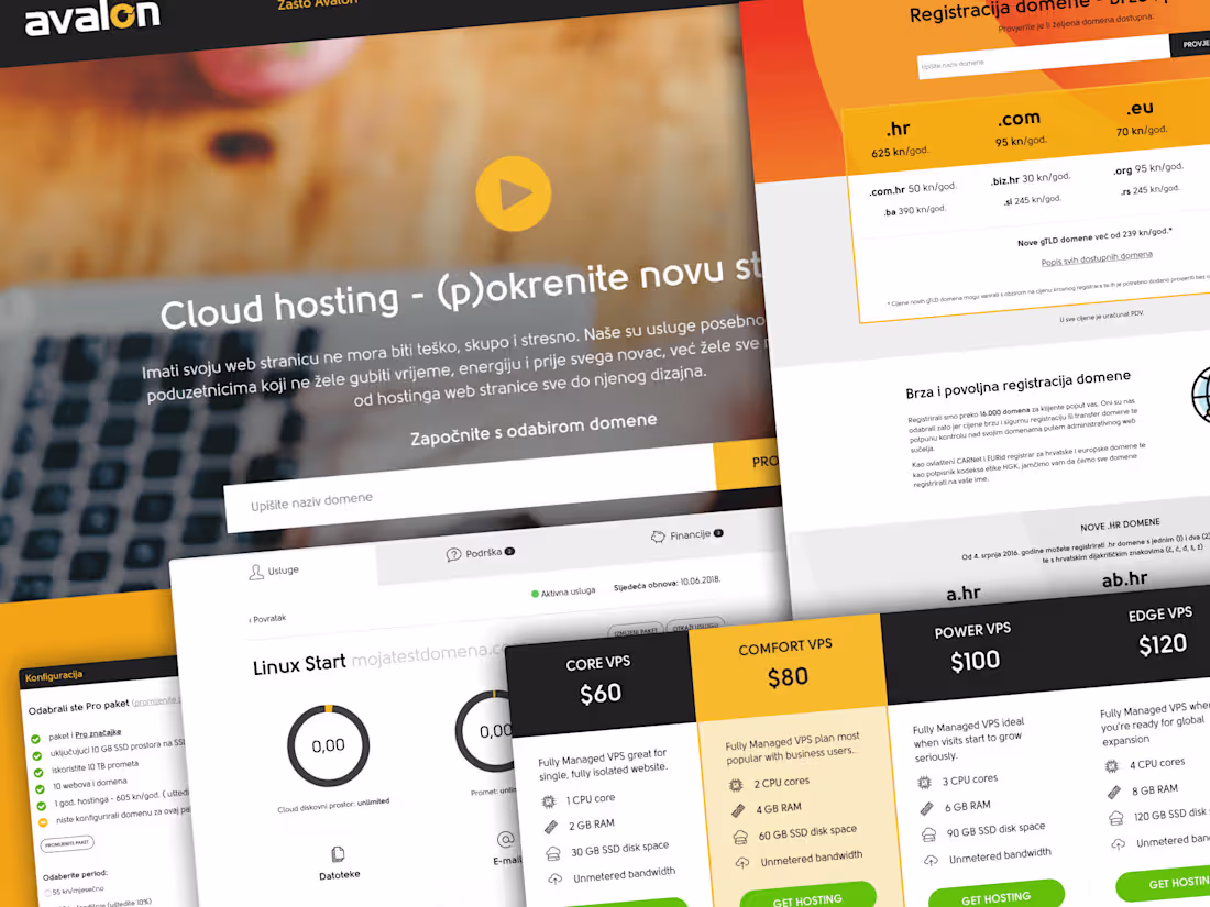 Cover image for Avalon Hosting Website and Dashboard