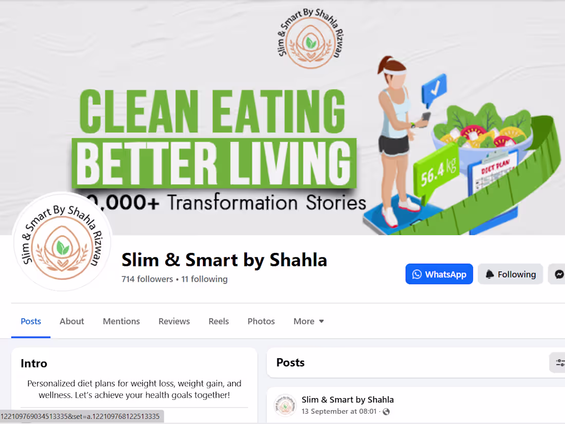 Cover image for Facebook Social Media Management for Slim & Smart by Shahla