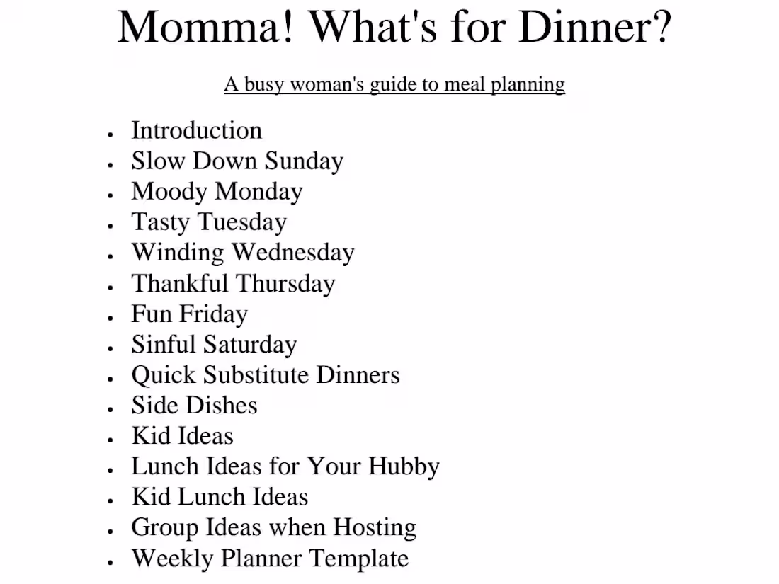 Cover image for Meal Planning Guide