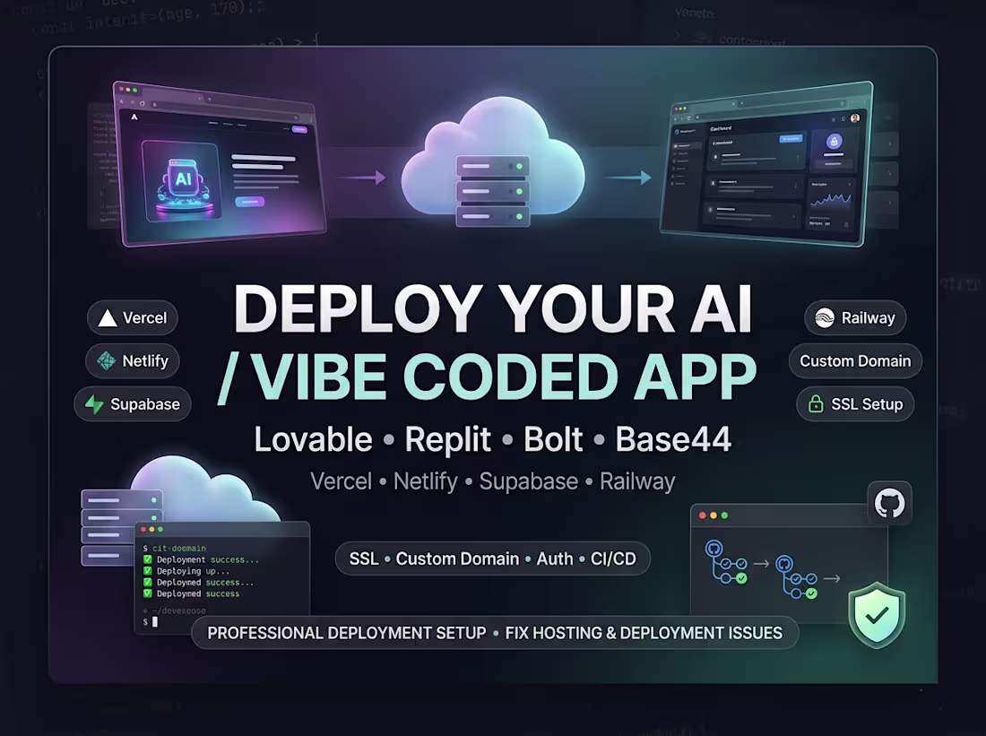 Cover image for Lovable, Replit or Bolt App Deployed to Vercel or Supabase