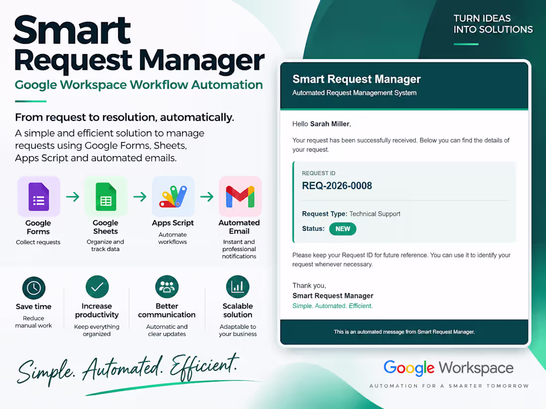 Cover image for I will automate your Google Forms and Sheets workflow
