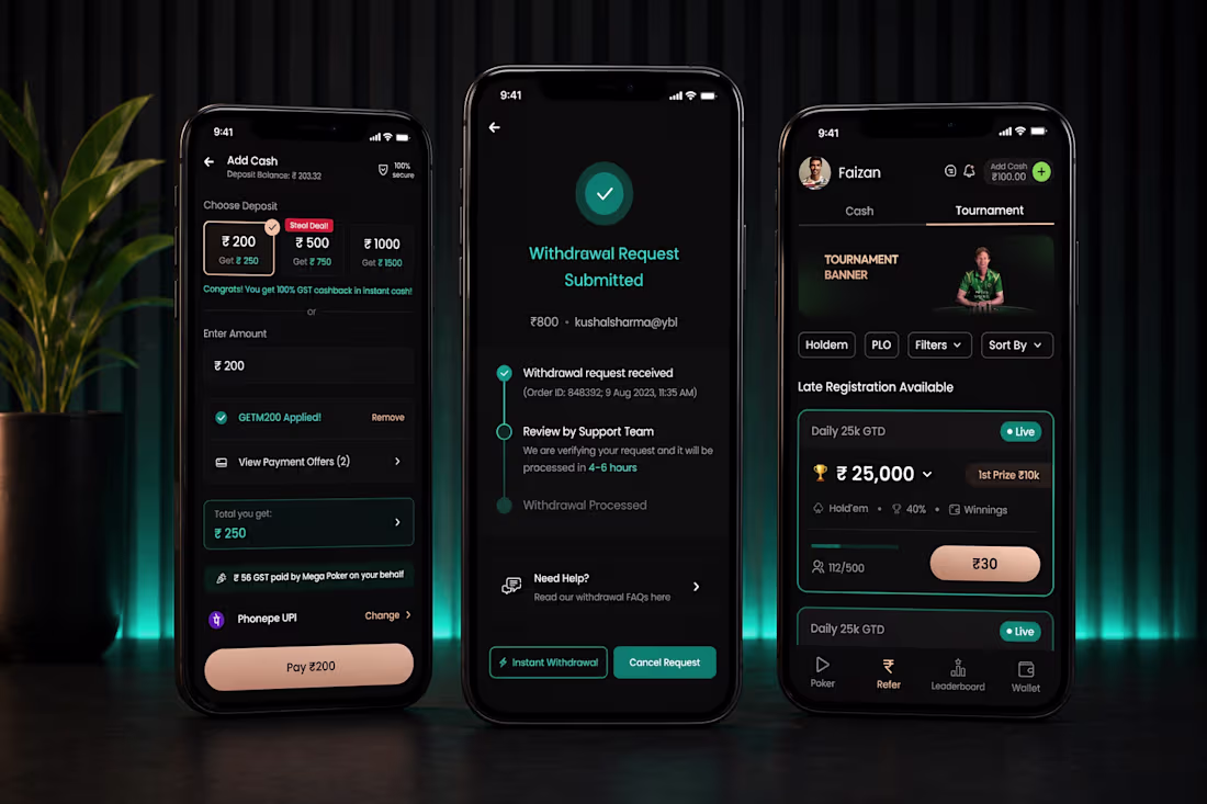 Cover image for Redesigning how money moves through a poker app