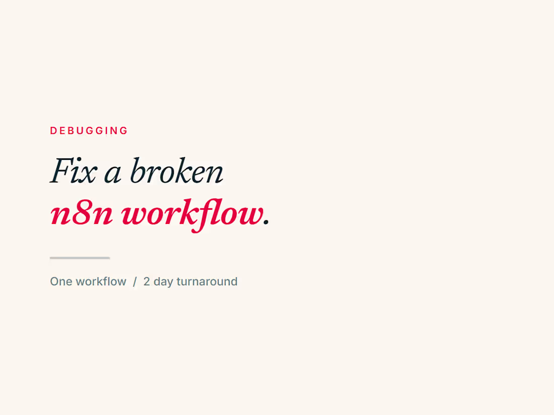 Cover image for Fix or debug a broken n8n workflow
