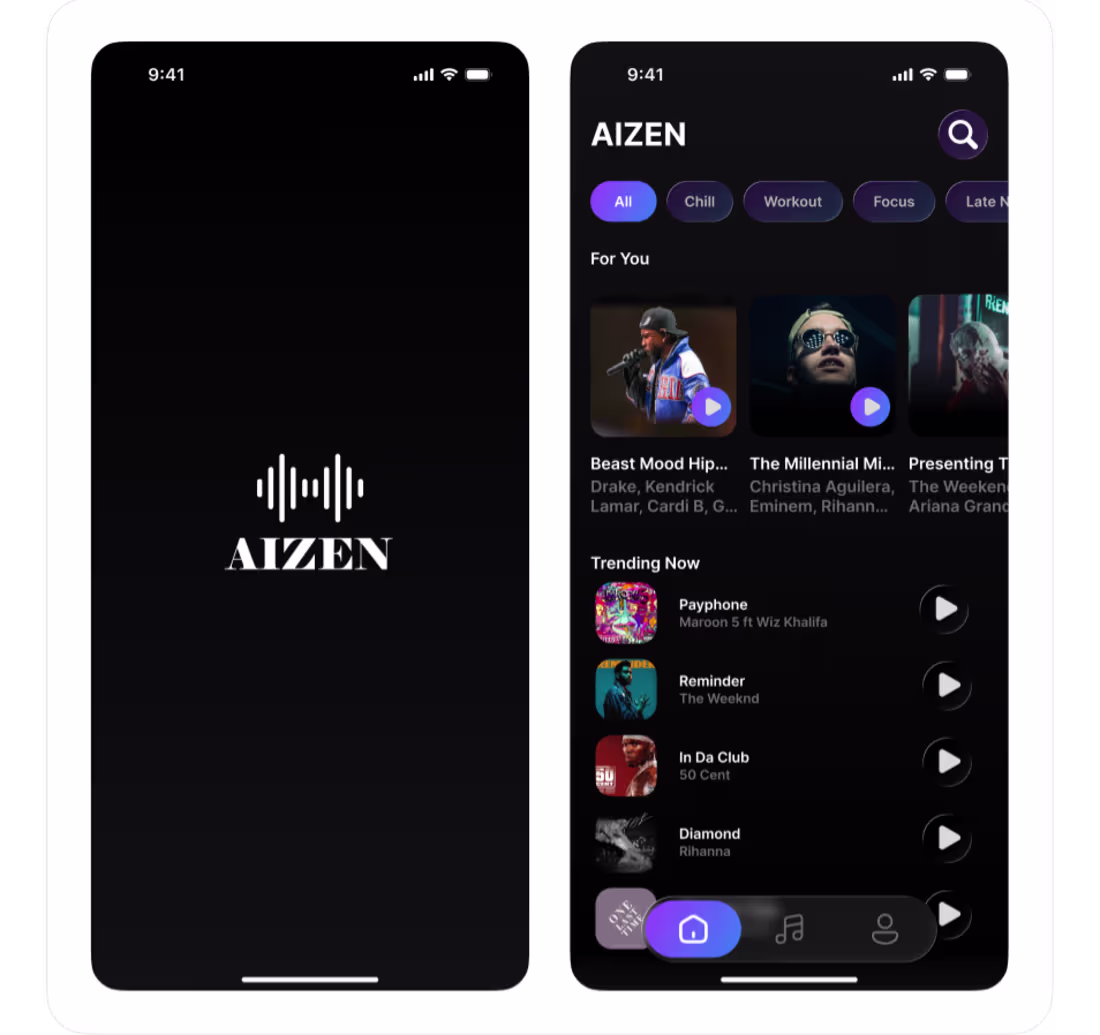 Cover image for A concept music streaming app
