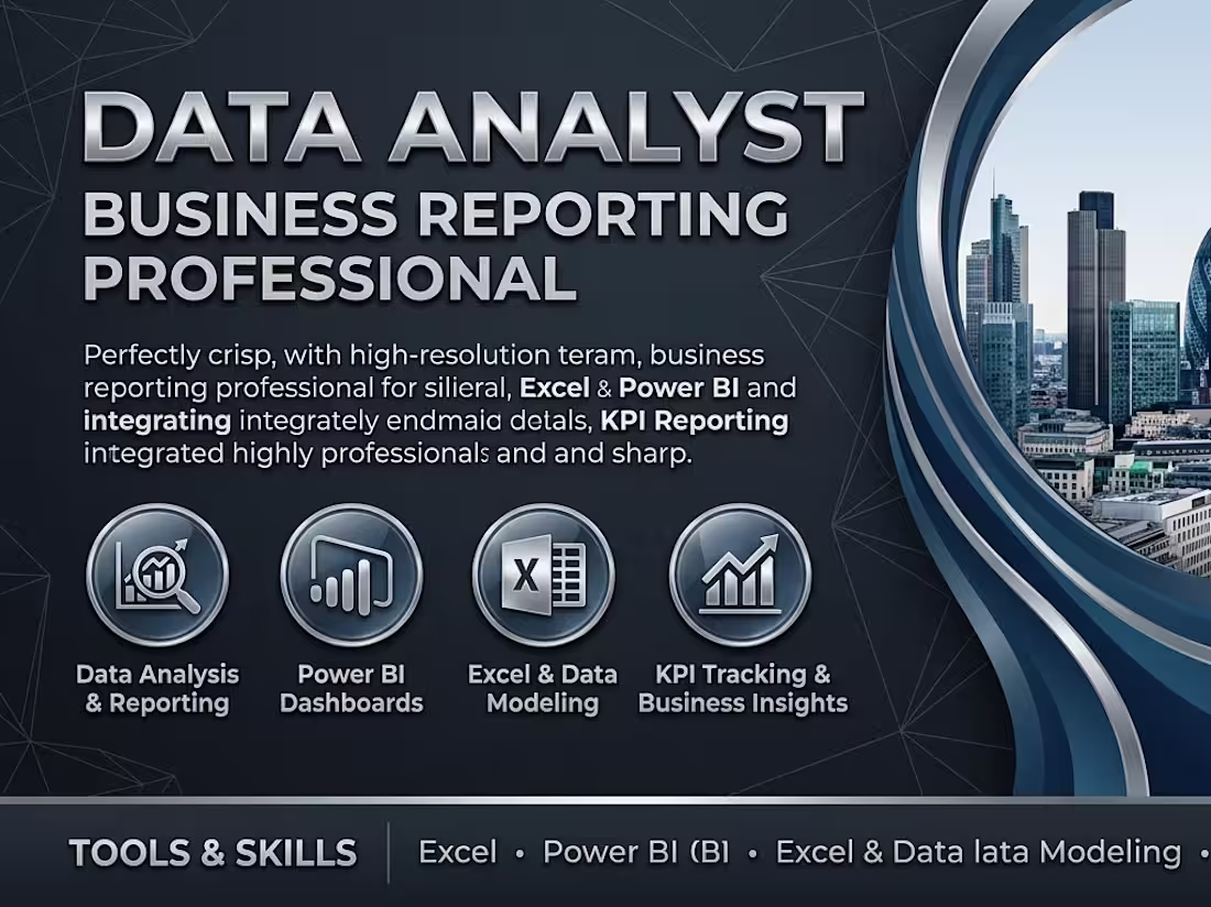 Cover image for Financial Reporting ,Power BI Dashboard & Data Analysis Services