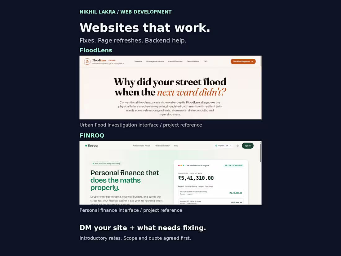 Cover image for Website fixes and one-page refresh
