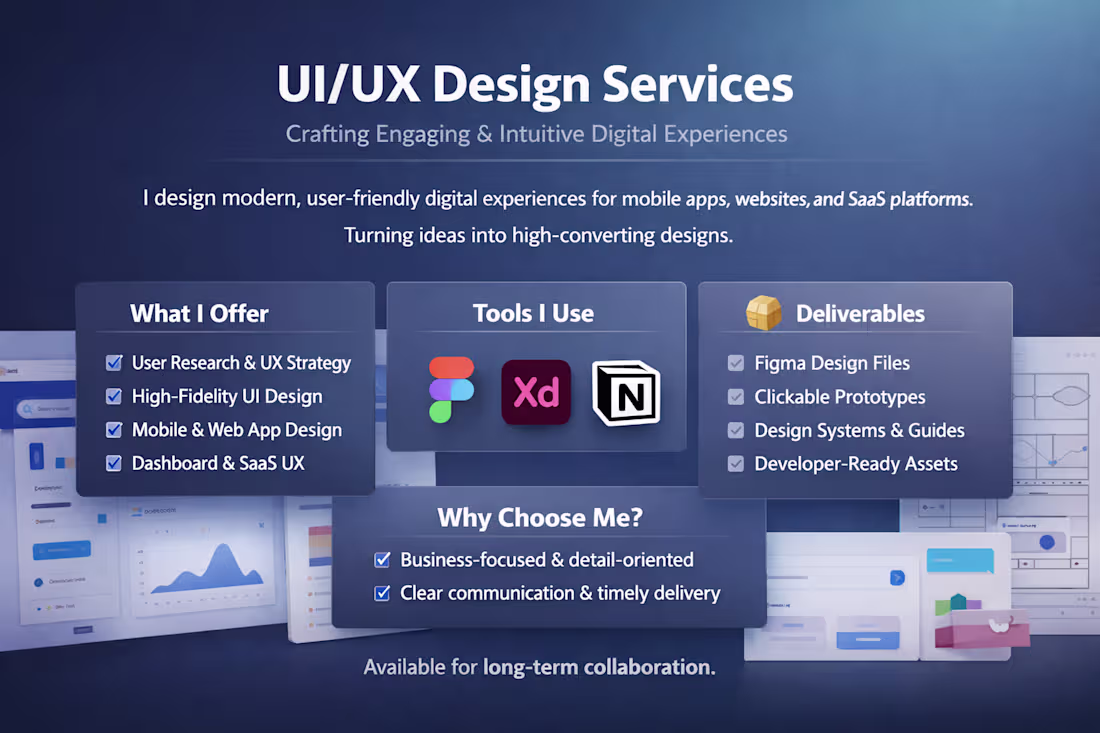 Cover image for UI/UX Design for Mobile & Web Apps