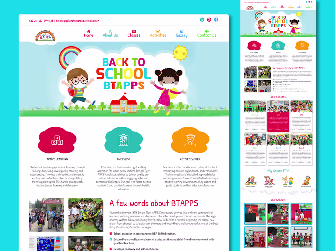 Cover image for Kids School Full Website UI Design