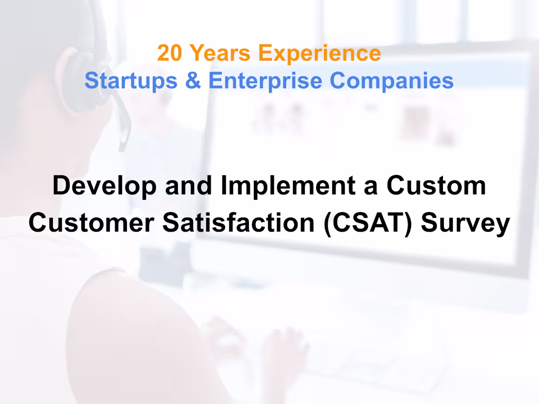 Cover image for Design & Launch a CSAT Survey