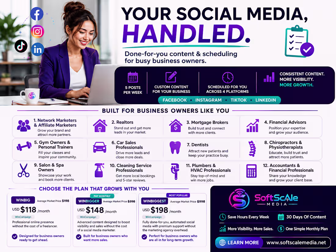 Cover image for Done-for-You Social Media Management