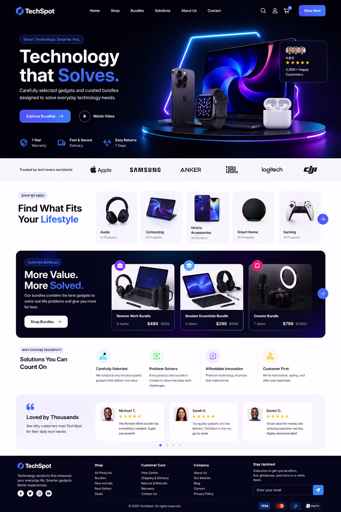 Cover image for TechSpot — Modern E-commerce Landing