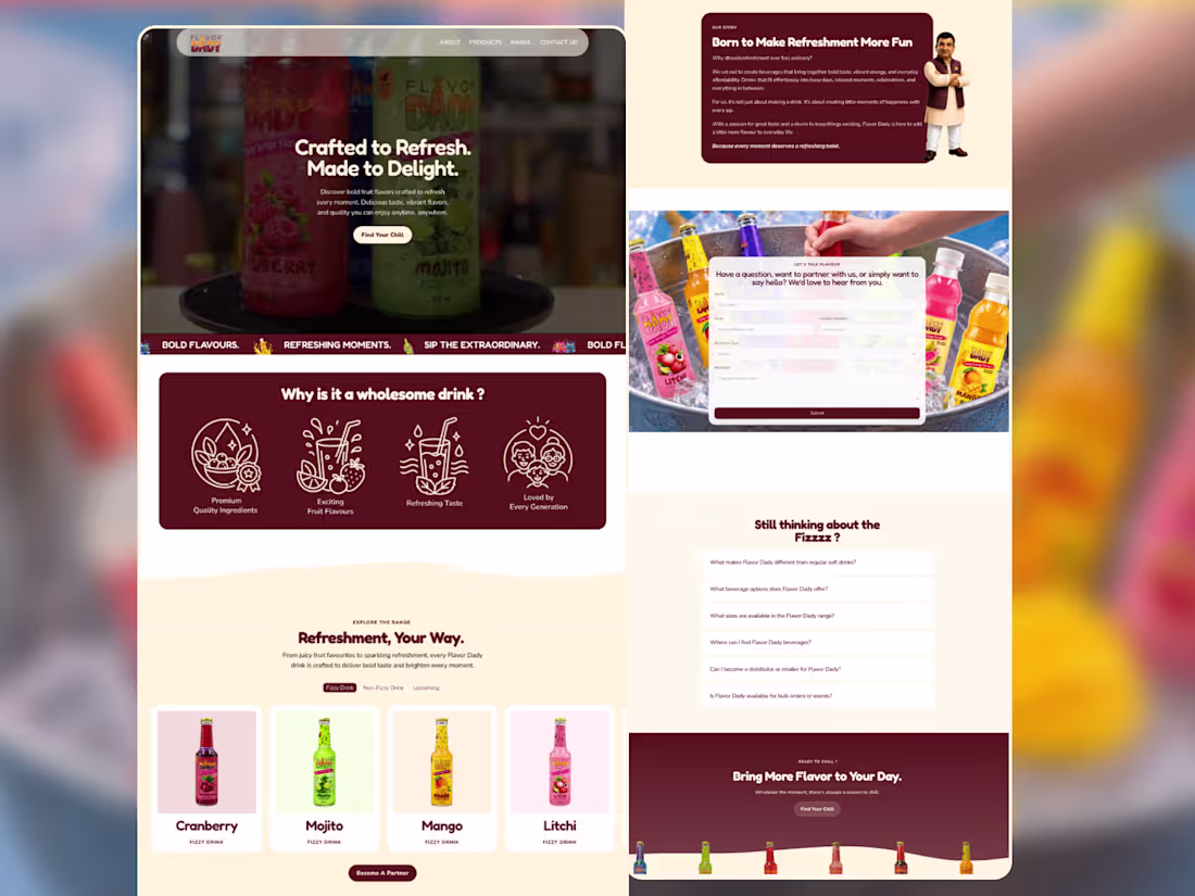 Cover image for Cool Beverage Brand Website 🍻