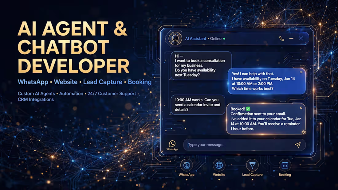 Cover image for AI Agent & Chatbot Developer