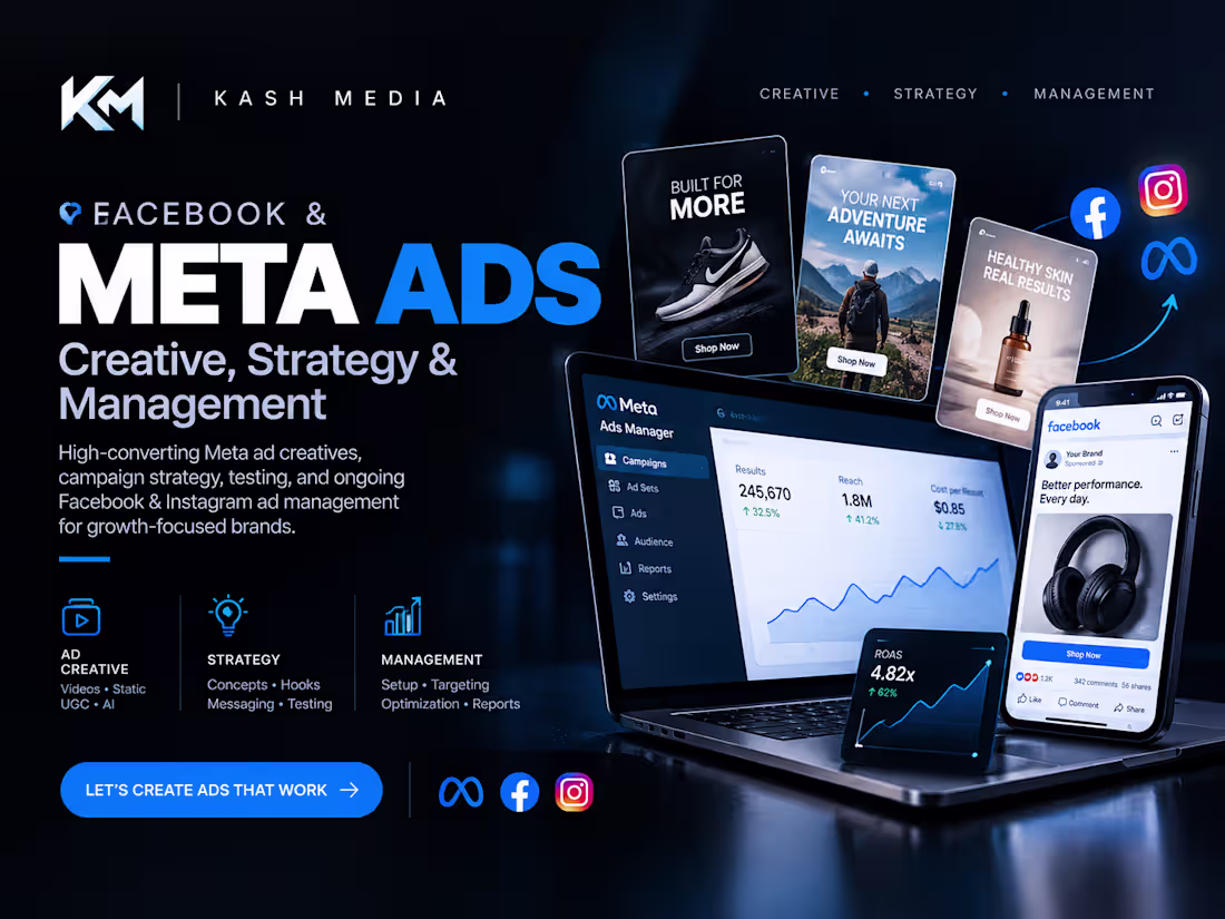 Cover image for Facebook & Meta Ads - Creative, Strategy & Management