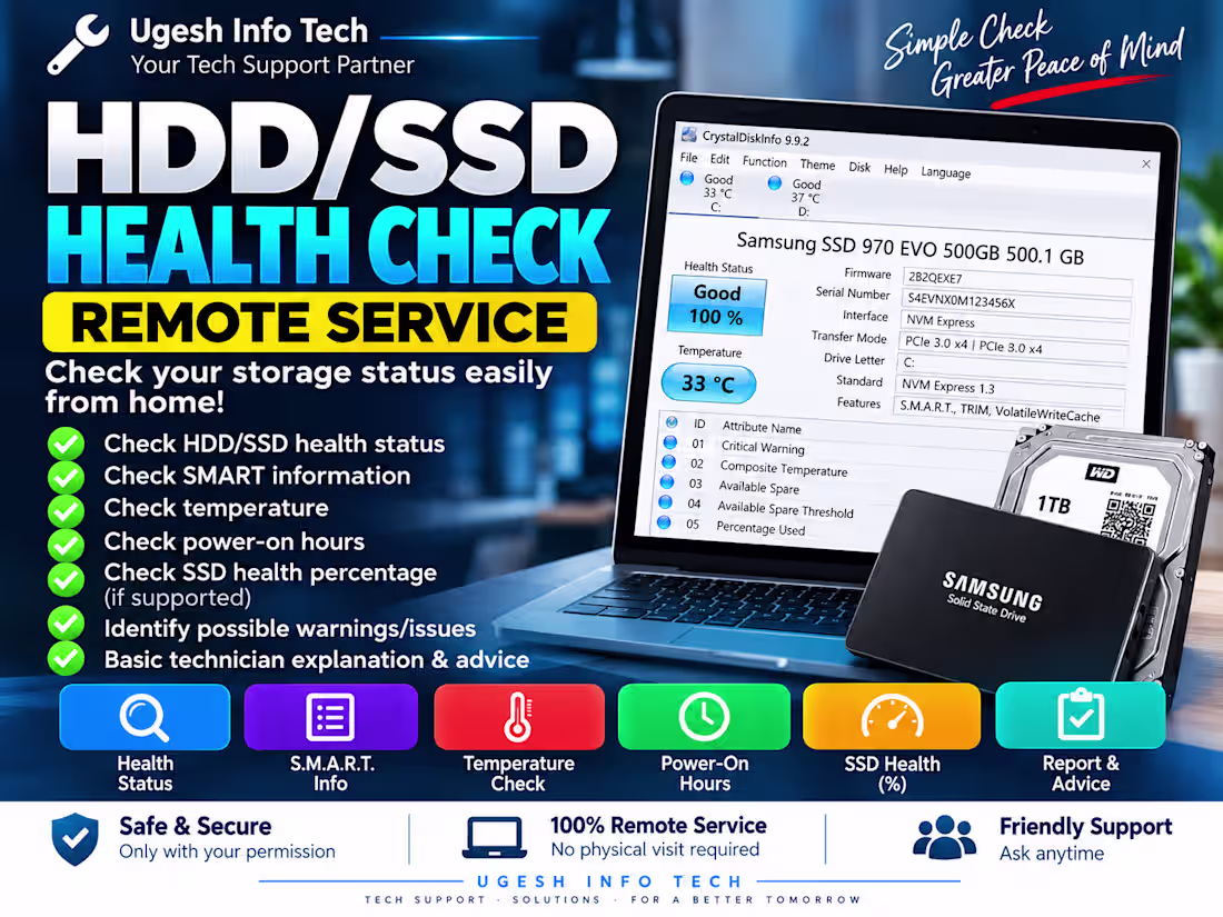 Cover image for Remote HDD/SSD Health Check | Storage Status-Fully Online