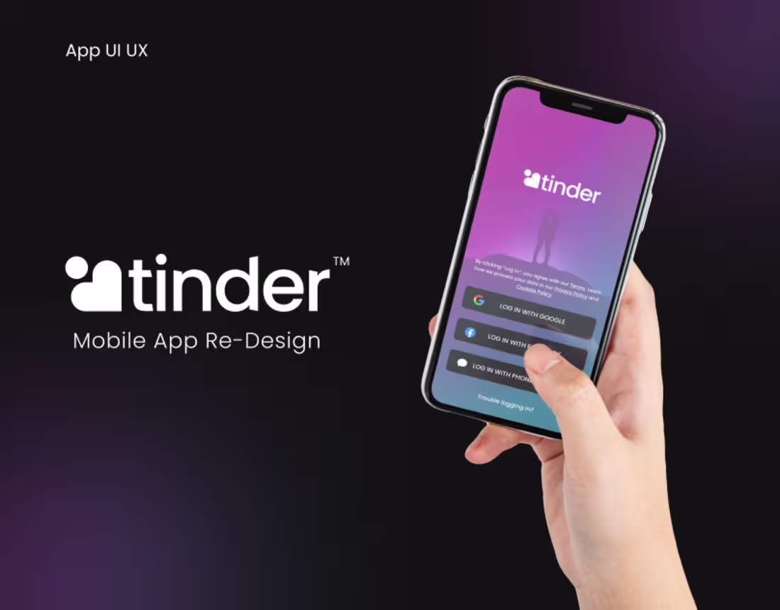 Cover image for Tinder Mobile App UI UX Re Design