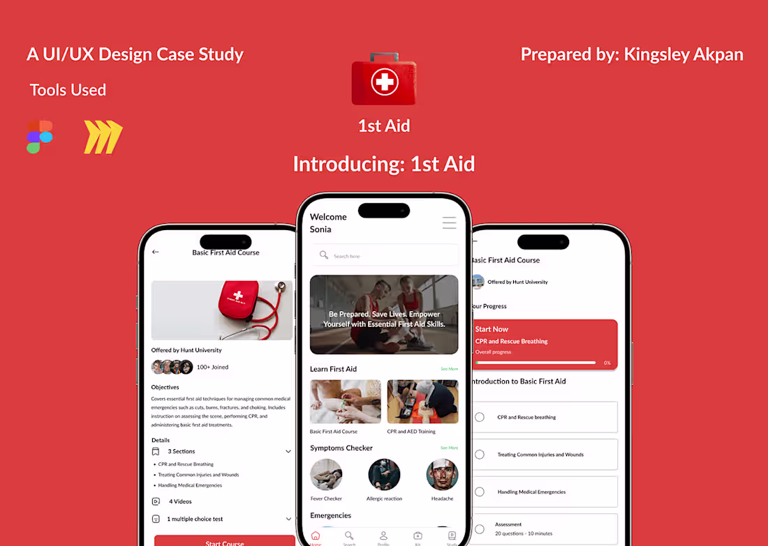 Cover image for 1ST AID App Case study :: Behance