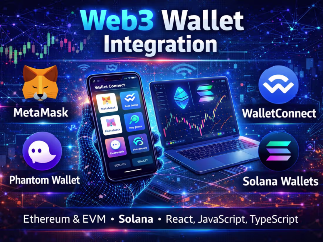 Cover image for integrate TrustWallet, MetaMask, Phantom and WalletConnect into 