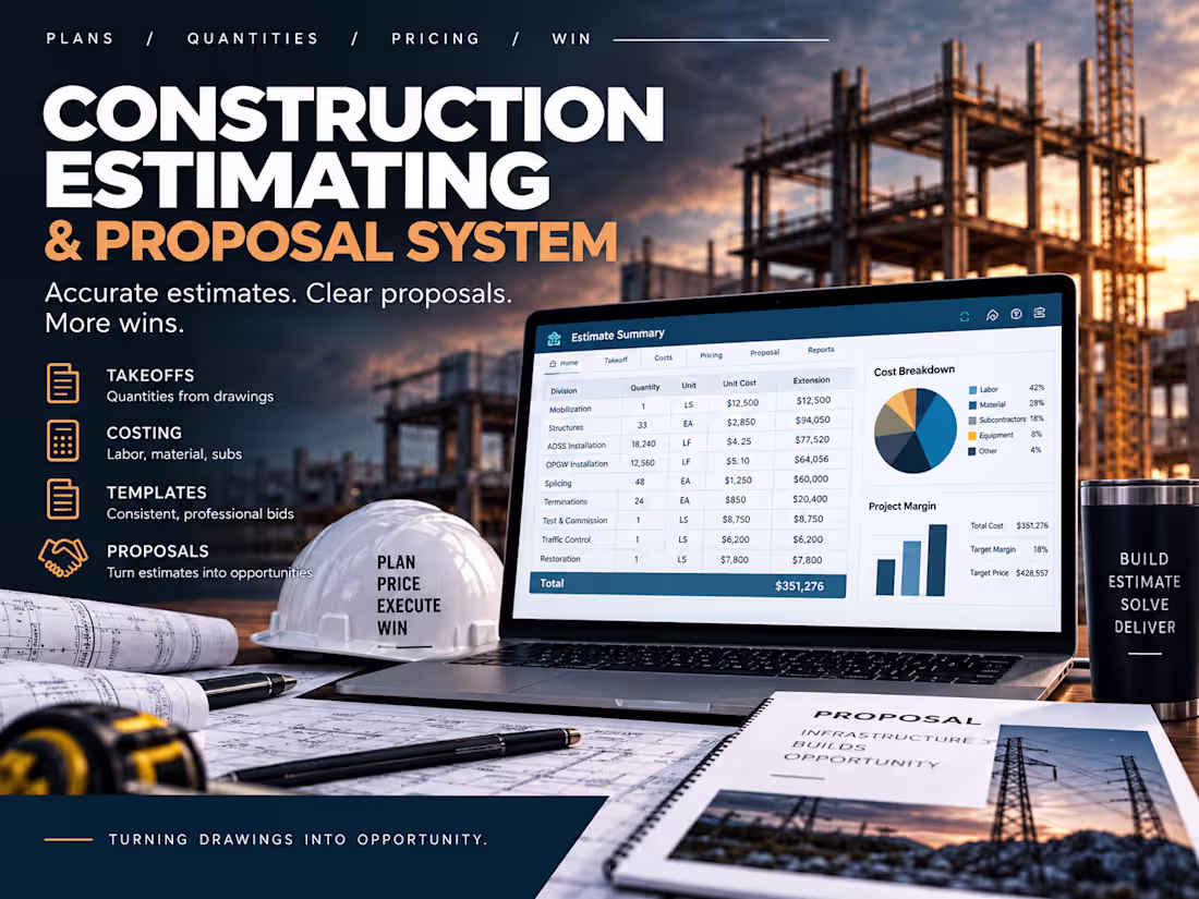 Cover image for I build repeatable construction estimating