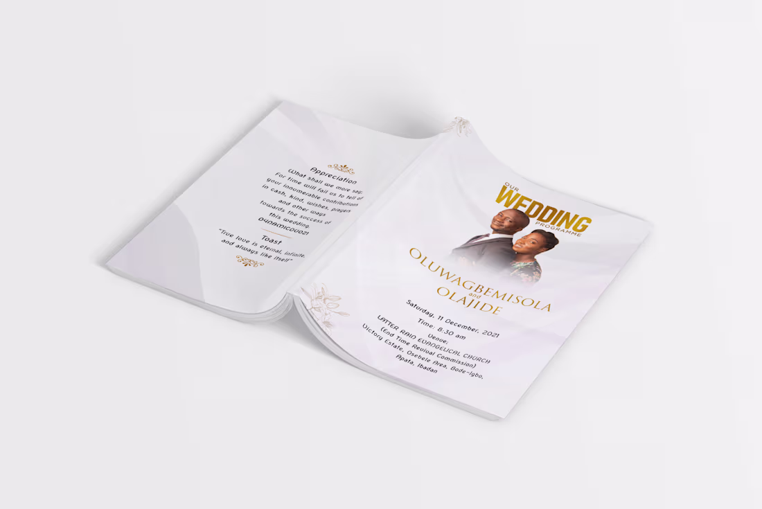 Cover image for Wedding Program - Cover Design
