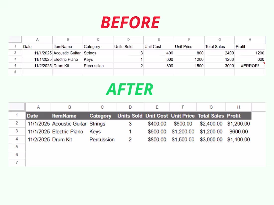 Cover image for Google Sheets Troubleshooting, Error Fixing & Consulting