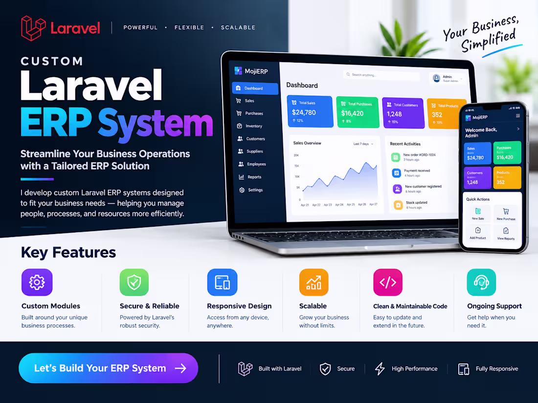 Cover image for Custom Laravel ERP System