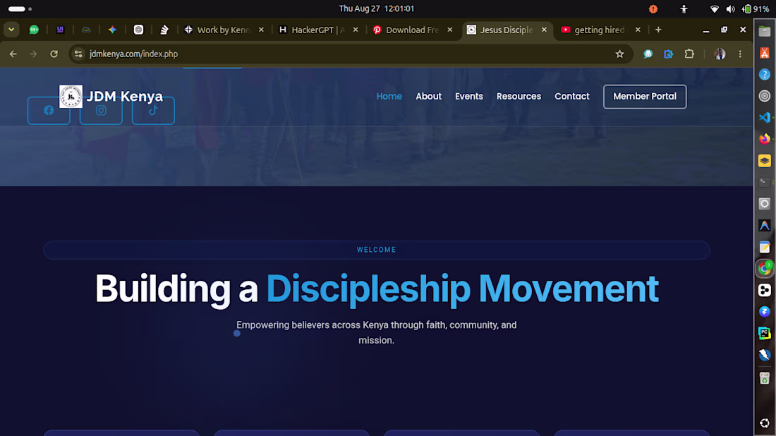 Cover image for A full church website built with a robust backend and respon...