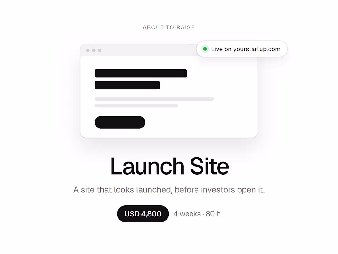 Cover image for Launch Site: a startup site that looks launched