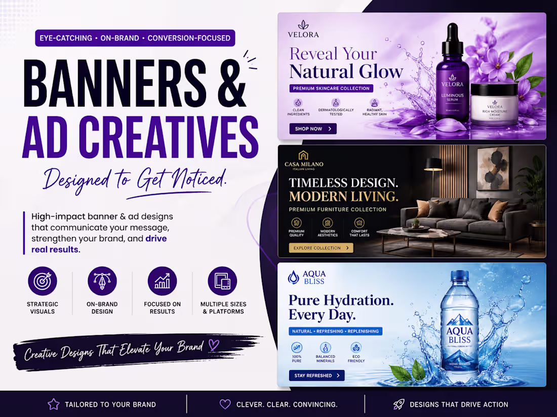 Cover image for Banner & Ad Creative Design for Social Media & Brands