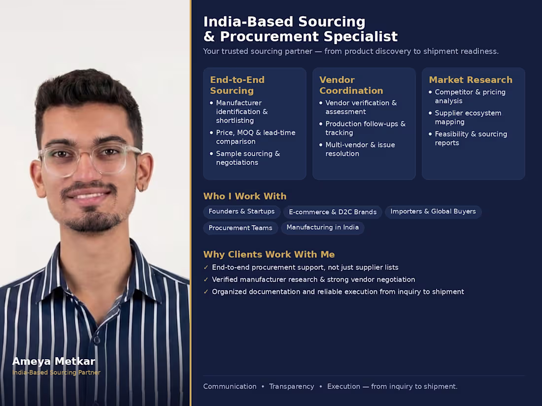 Cover image for End-to-End India Product Sourcing & Procurement