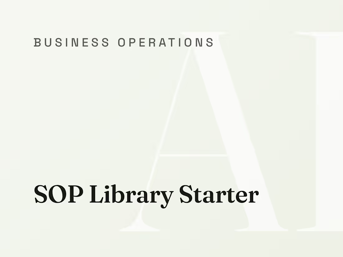 Cover image for SOP Library Starter: Three Procedures Anyone Can Run
