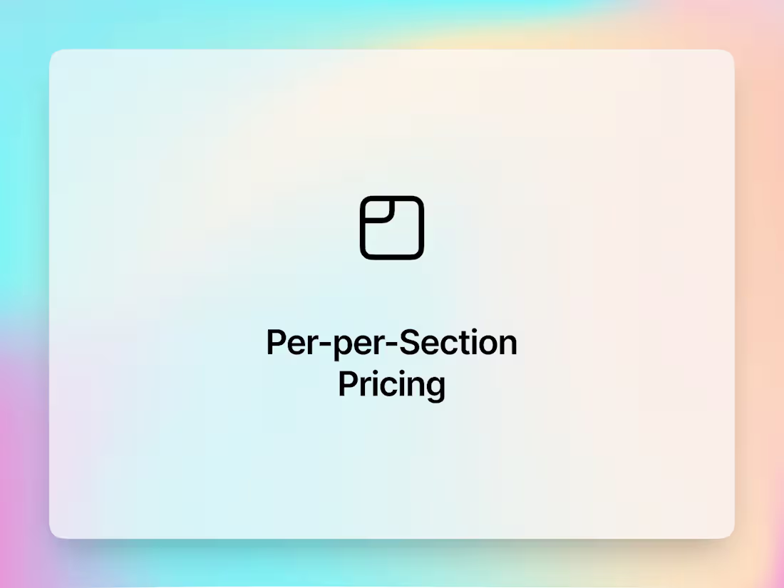 Cover image for Pay-per-Section Pricing